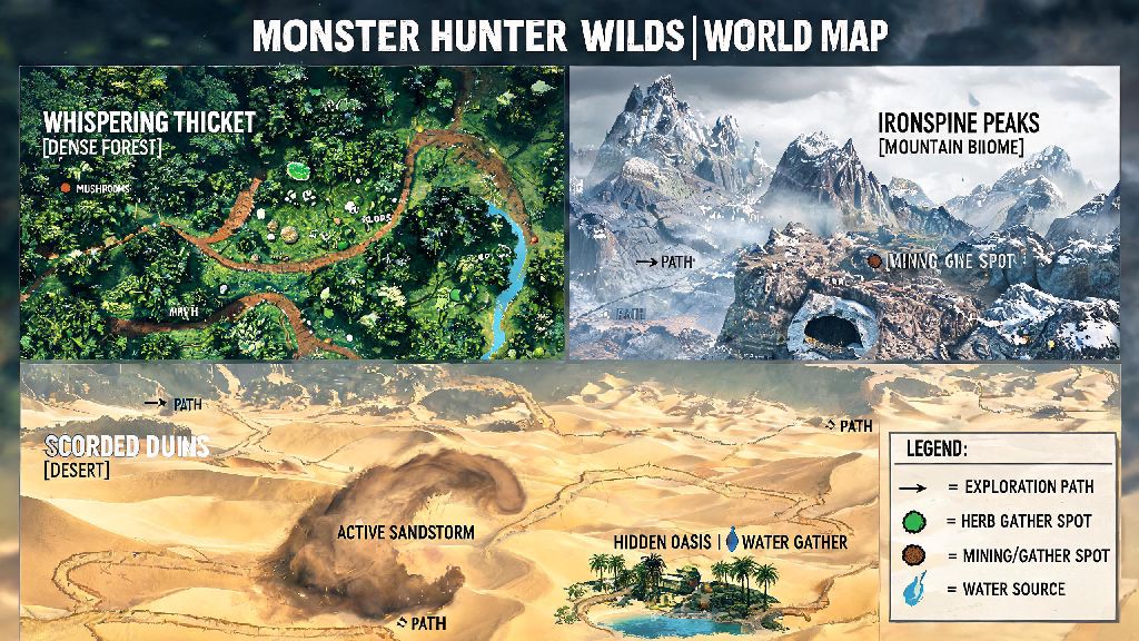 Monster Hunter Wilds Map: Full Guide to All Biomes, Hidden Spots & Fast Travel Nodes